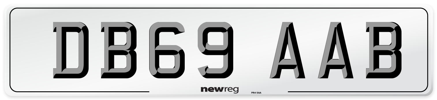 DB69 AAB Number Plate from New Reg